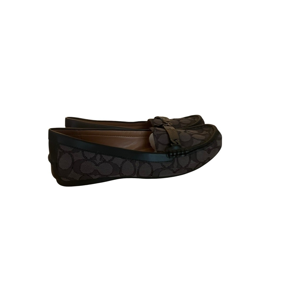 Coach Black Gray Signature Logo Jacquard Loafer Flats Women's Slip-On Sz 8.5 B - Picture 5 of 16